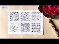 #Doodleart Part 1 Easy doodles for beginners/Six easy doodling which can also be used in Mandala Art