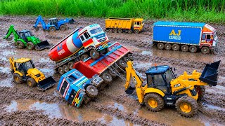 Jcb wala video | New Highway TATA Truck Muddy Accident Pulling Out Jcb 3dx | Jcb tractor Cartoon