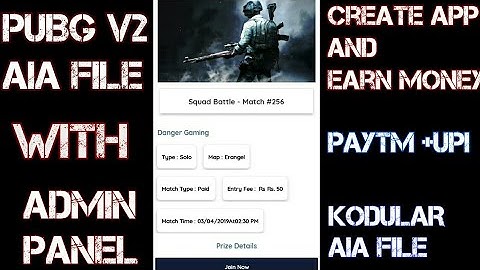 PUBG TOURNAMENT V2 AIA FILE   CREATE AND EARN MONEY   MADE IN KODULAR MK CREATION