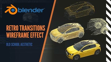 Retro-futuristic wireframe transition effect in Blender 2.8x with EEVEE, fastest and non-destructive