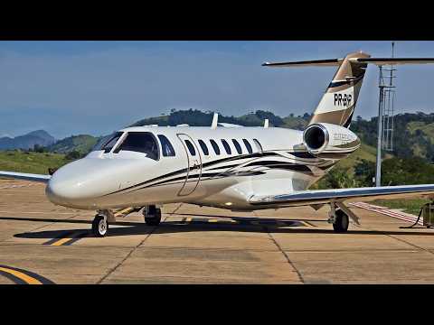 Cessna Citation CJ3 PR-BIR Decolando em Cachoeiro de Itapemirim ES