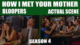 How I Met Your Mother | Season 4 Bloopers Vs Actual Scene