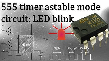 555 timer astable mode circuit – LED blink with trimpot using 5 minimal components (extended)
