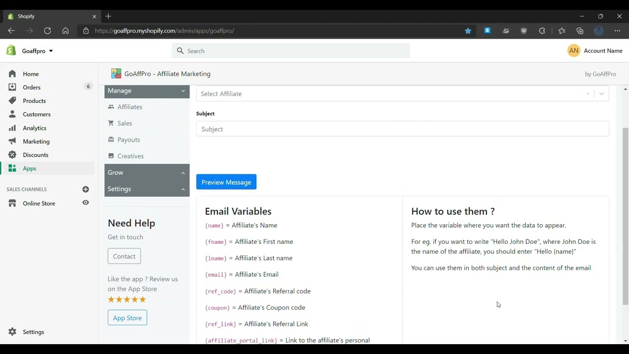 Send Emails to Affiliate | How-to | GoAffPro