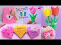 Valentine&#39;s Gift Ideas for him &amp; her - How to make Origami Gift box / Paper Flower / Valentine Card