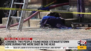 Coroner: Two found in burning York County home had gunshot wounds