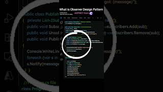 What is Observer Design Pattern in .NET Core | Interview Questions | #coding #shorts #dotnetcore