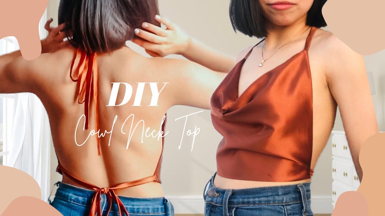 DIY Cowl Neck Top Easy | Draped Neckline Top