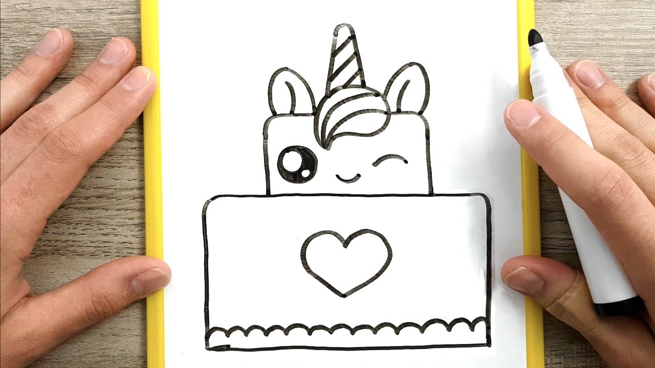 Come Disegnare Una Torta Unicorno Kawaii Disegni Facili Youtube