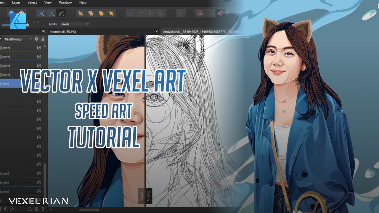How to Make Vector x Vexel Art in Affinity Designer | Timelapse / Speed ...