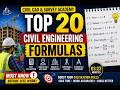 Top 20 Civil Engineering Formulas You Must Know Before Site Work! 😱 | Civil CAD & Survey Academy