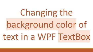 Changing the background color of text in a WPF TextBox
