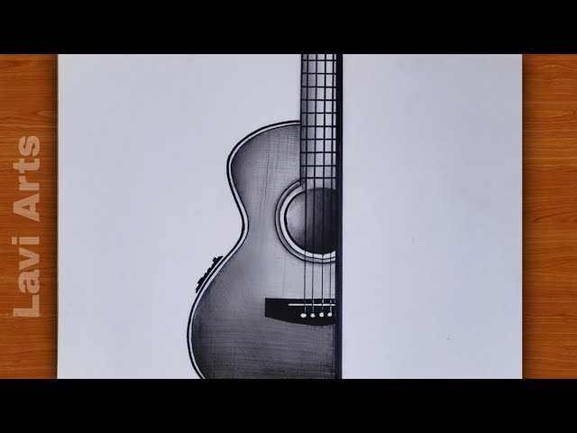 Pencil shade Guitar drawing | Pencil shading, Guitar drawing, Drawings