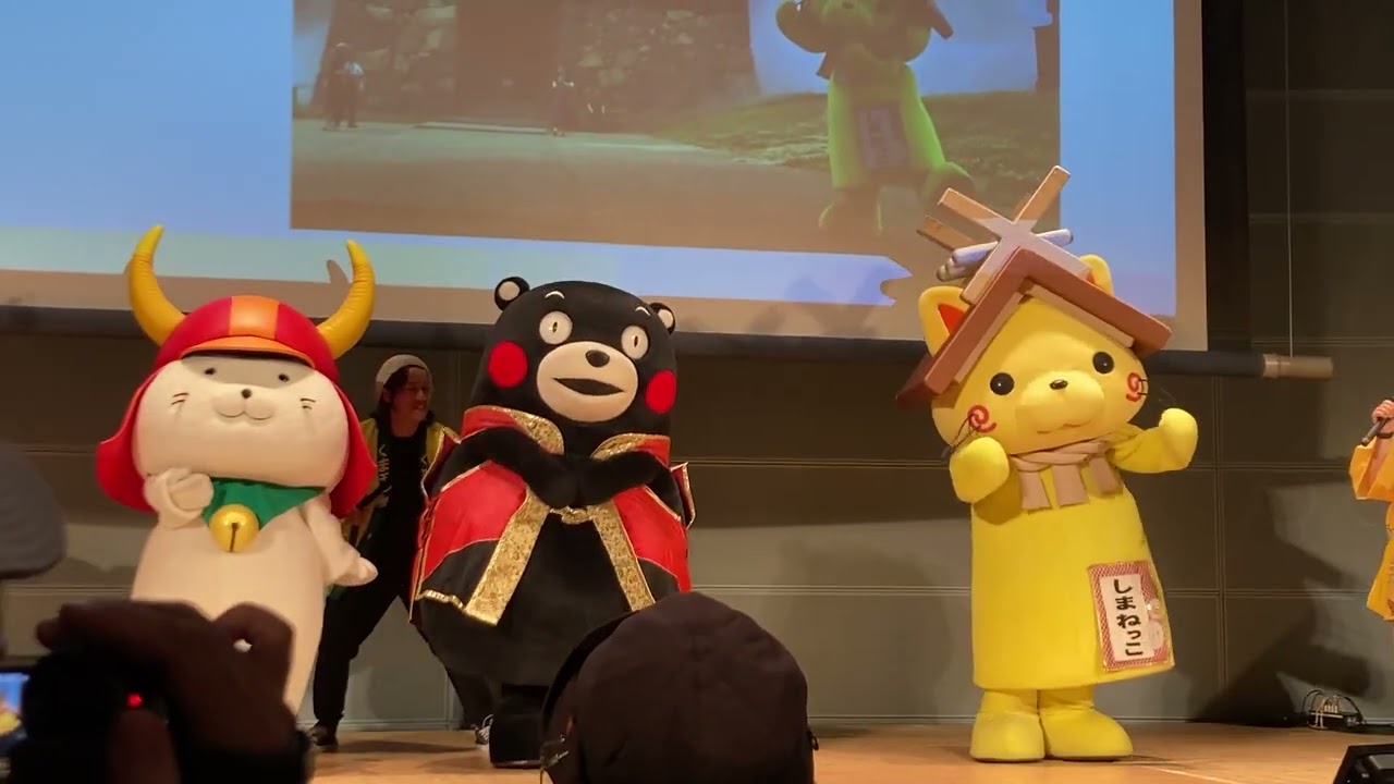 ひこにゃん　しまねっこ・くまモンと一緒にお城EXPOin松江のステージへ