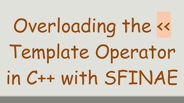 Overloading the    Template Operator in C+ +  with SFINAE
