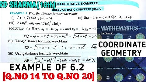RD SHARMA CLASS 10 COORDINATE GEOMETRY EXAMPLE OF -6.2 [Q.NO 14 TO 20] MATH FEAR | CHAPTER 6 | CBSE