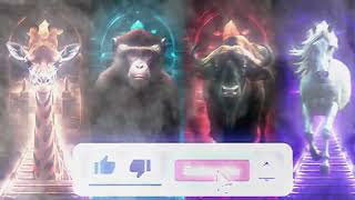 Giraffe vs Wukong vs Buffalo vs Horse Tiles Hop EDM