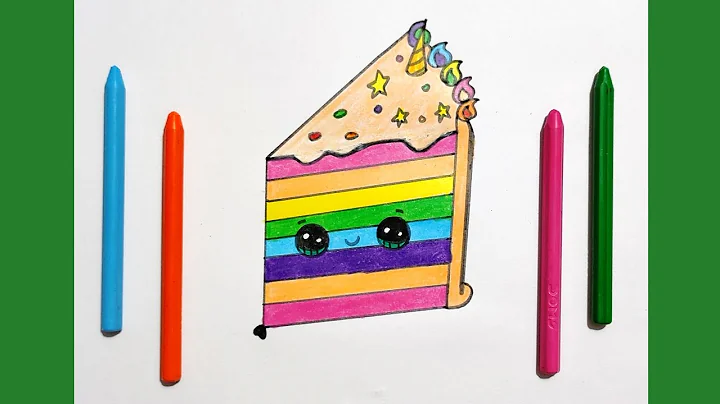 How to Draw a Unicorn Rainbow Cake Slice | Rainbow Cake Slice Drawing for Beginners Easy