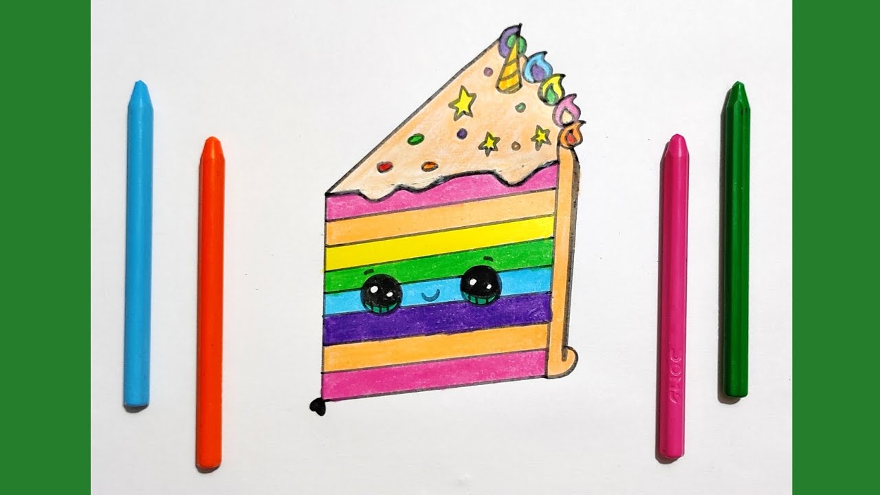 how-to-draw-a-unicorn-rainbow-cake-slice-cake-slice-drawing-easy