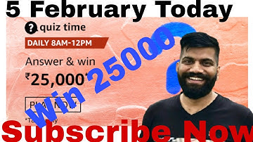 Amazon Quiz Answers Today Win 25000 Amazon pay Balance 5 February