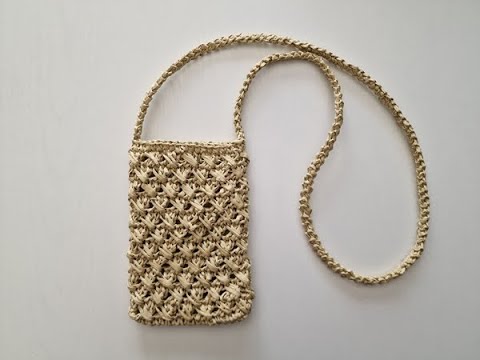 RAFYA İPTEN CEP TELEFONU ÇANTASI YAPIMI 📱🧶 Kolay ve Şık Tasarım💖DIY Raffia Yarn Phone Bag