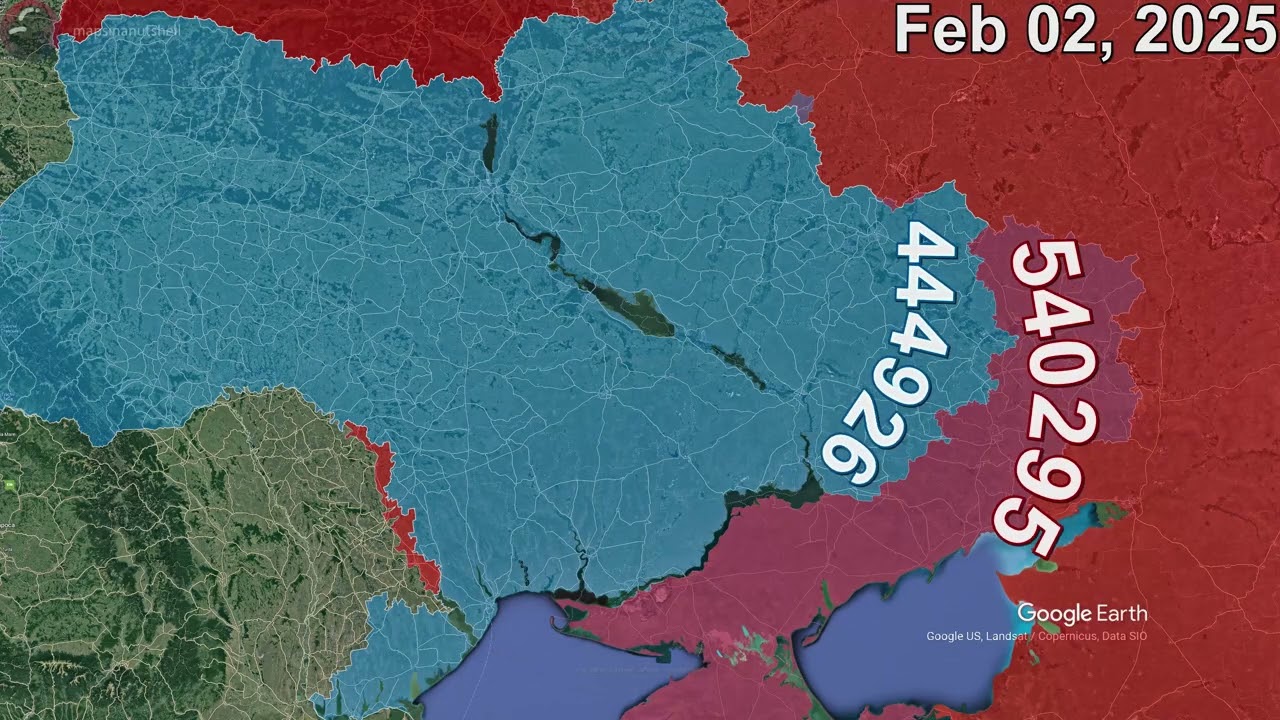 Russian Invasion of Ukraine: Every Day to October 1st, 2026 using Google Earth