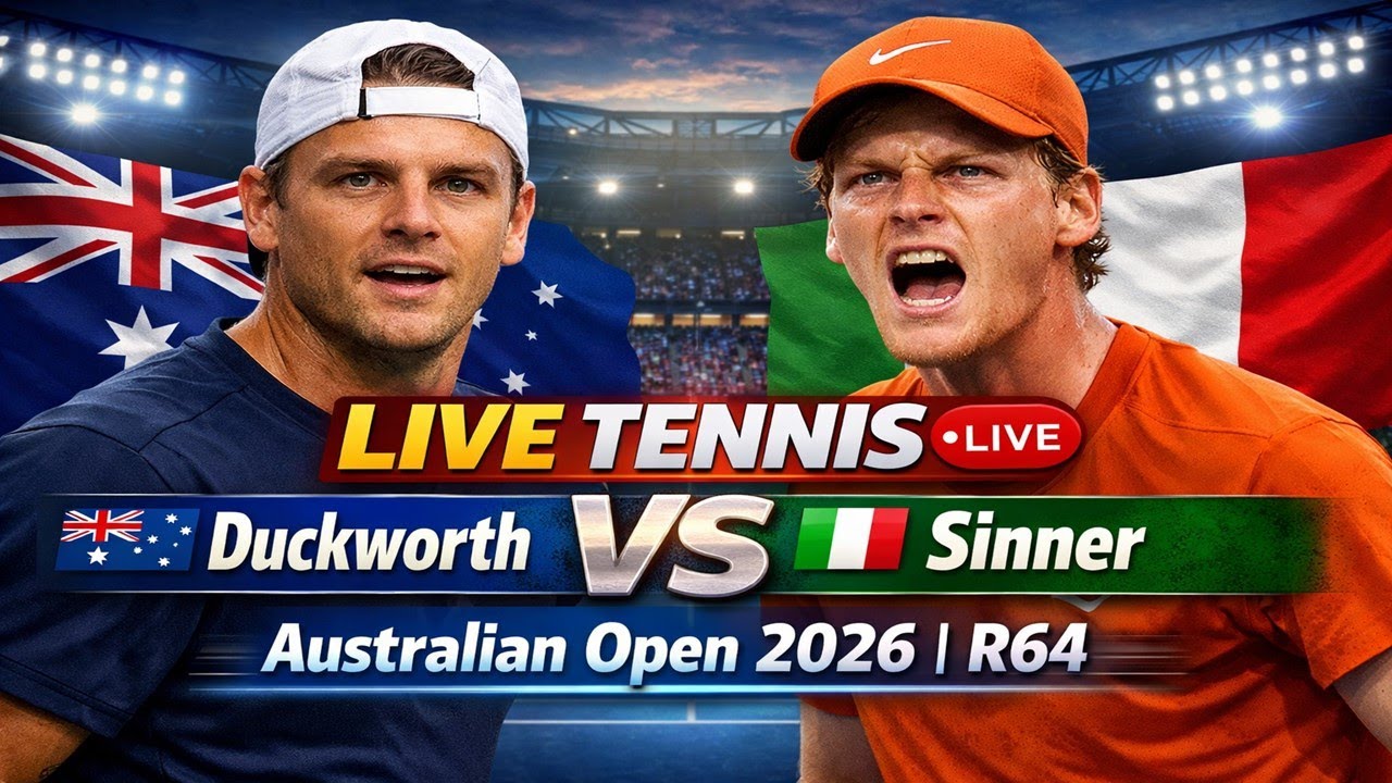 Duckworth vs Sinner 🔴 LIVE TENNIS Australian Open 2026 | R64