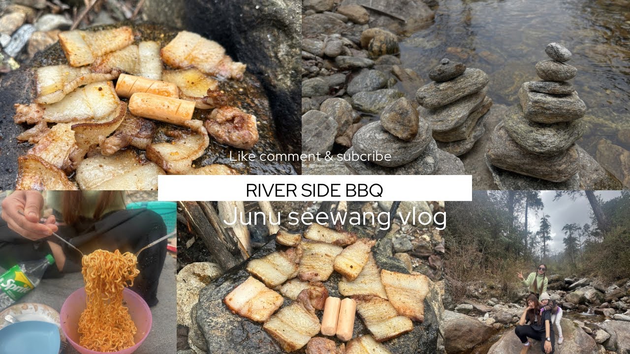River side BBQ &  samyang spicy noodles￼  #bbq #riverside  #samyangnoodle  #bhutan 