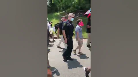 High Point Police Chief Kenneth Shultz marches wit...