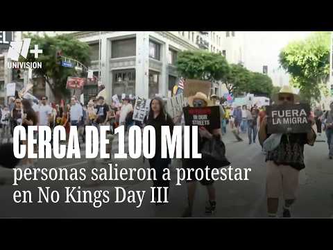Miles marchan en Los Ángeles en No Kings Day contra Trump y políticas antiinmigrantes