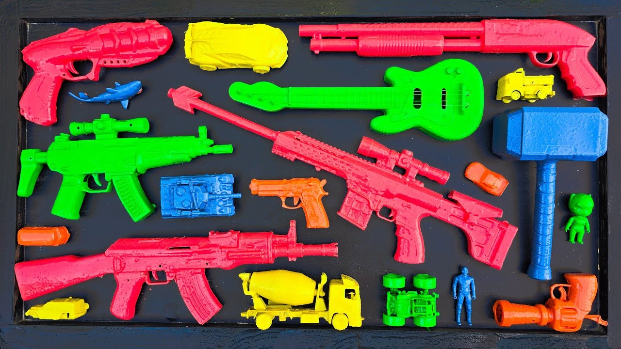 Membersihkan Nerf Shotgun, Assault Rifle, AK47, Sniper Rifle, Glock Pistol, M16, nerf speed EPS 431