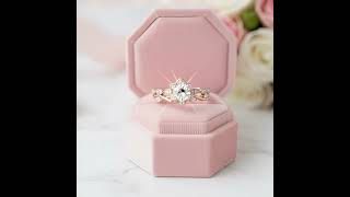 Flower 14k Rose Gold 0.5 Ct Round Cut Diamond Option Engagement Ring-  From Black Diamonds- New York