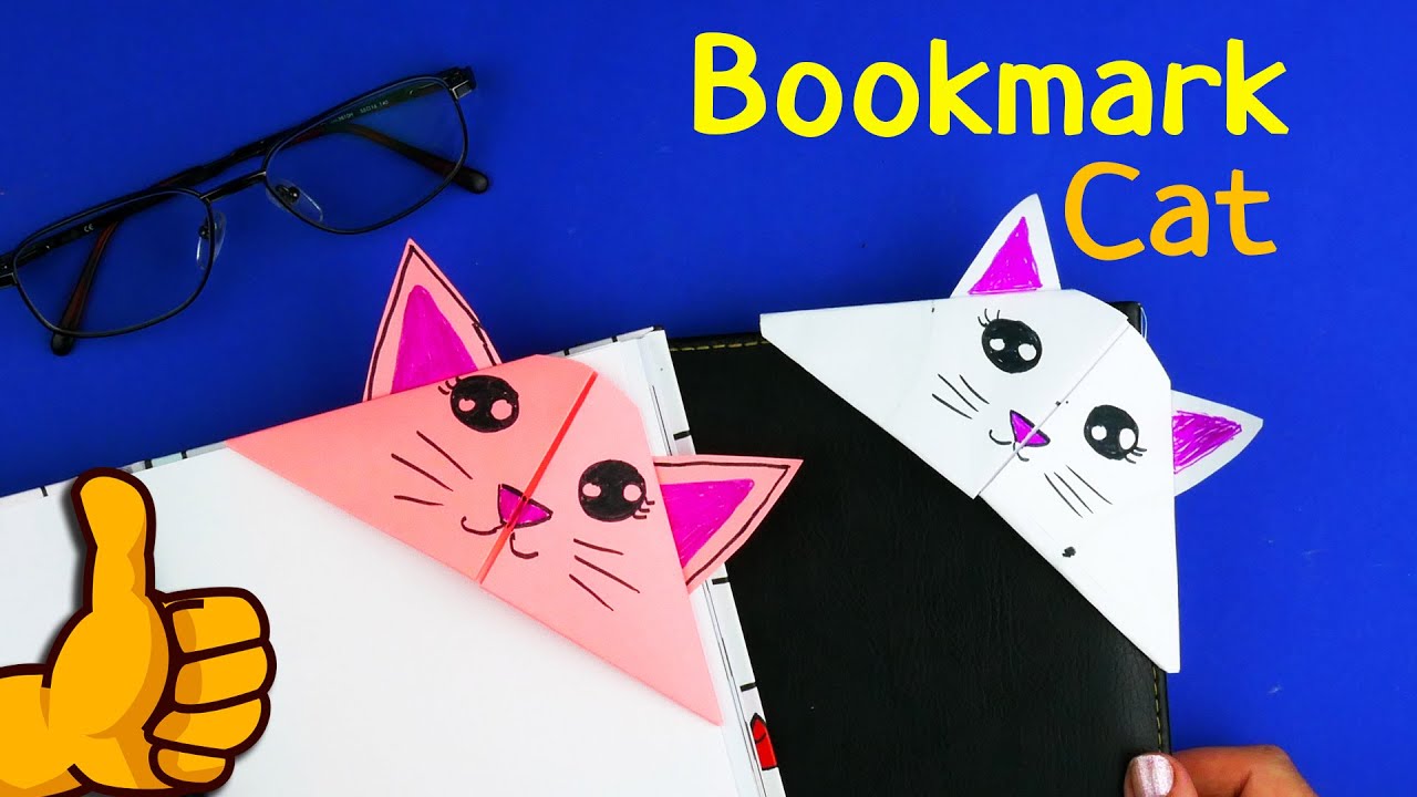 how-to-make-a-paper-cat-bookmark-easy-youtube