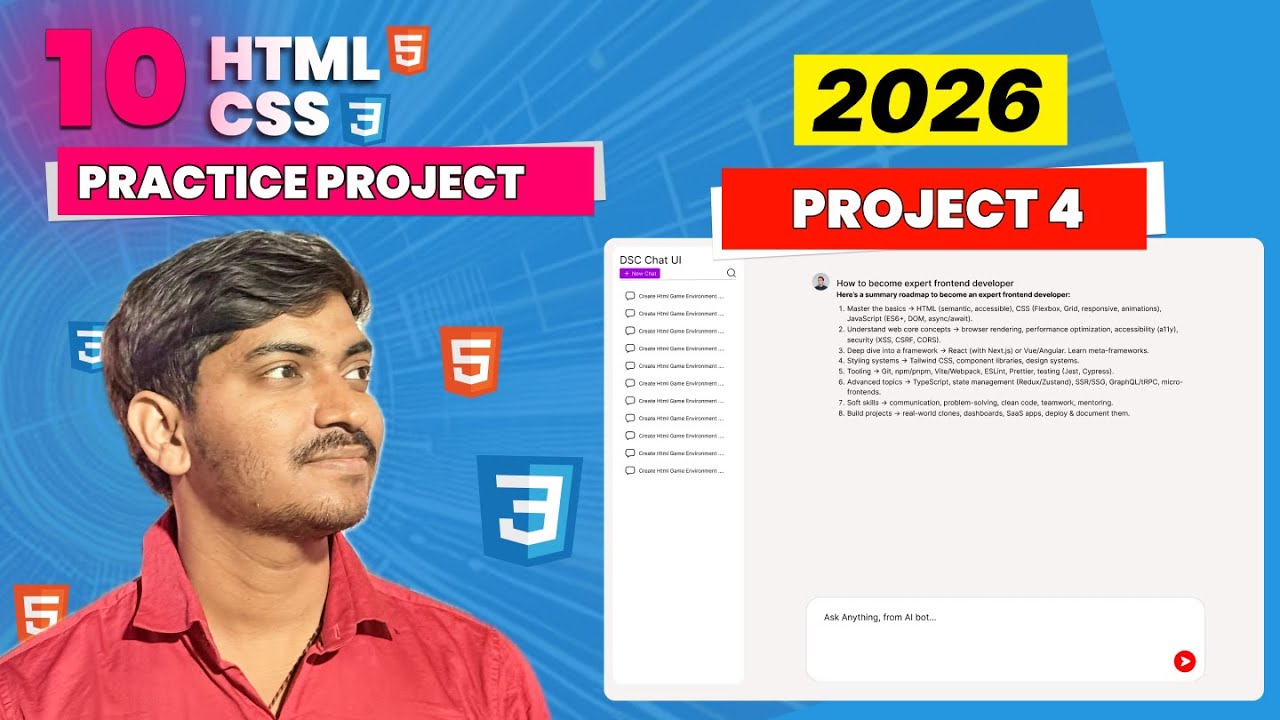 #4 - Chat UI Website | HTML CSS 10 Practice Projects for Beginners ...