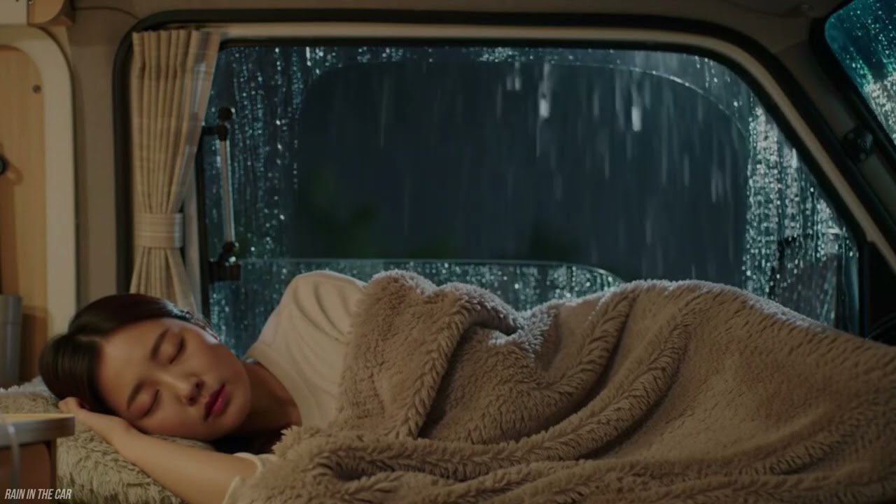 ⚡️ Rain Thunder Sound On Window Car for Sleeping, Relaxation, Meditation, Insomnia, Yoga, Spa, Focus