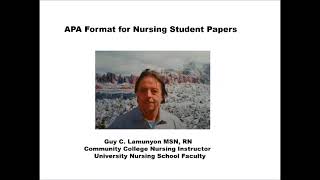 APA Format for Nursing School Papers