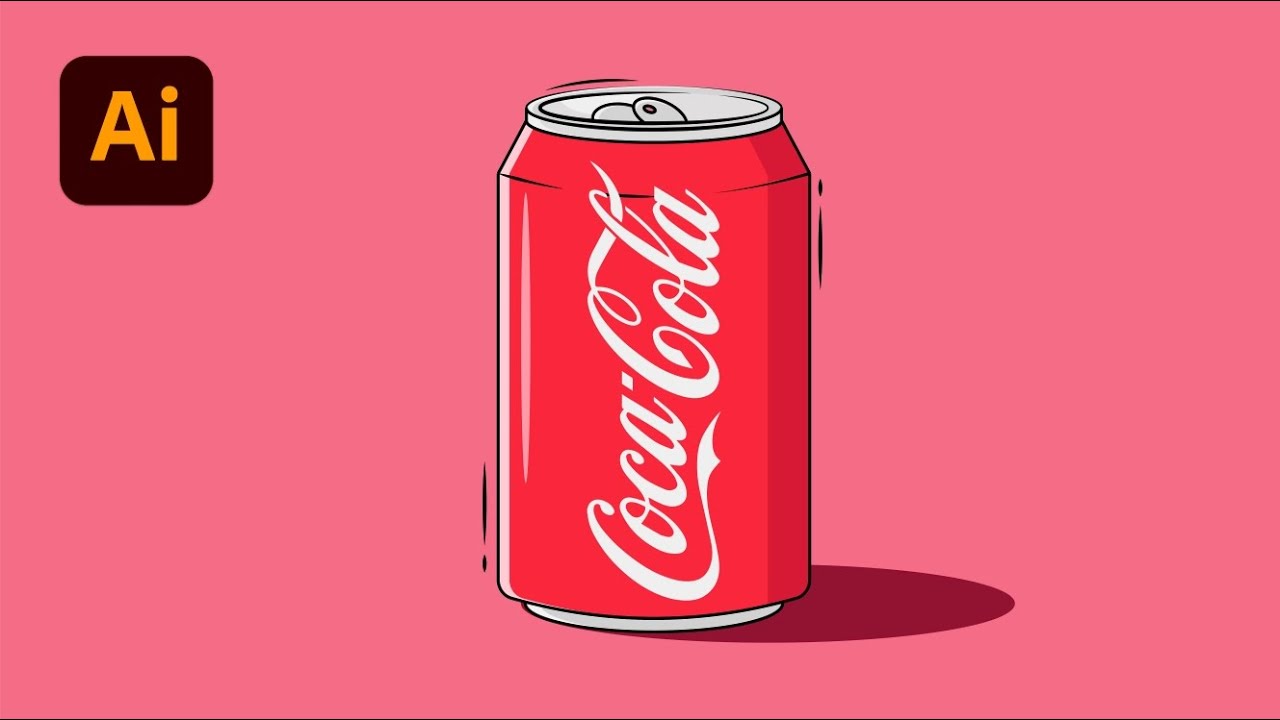 Coca Cola Can Flat Illustration Design | Adobe Illustrator Tutorial ...