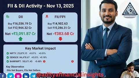 Fiis diis Data activity on nov 13 @adityafinancialinsights #fiisdiisdata #investing #trading #nse
