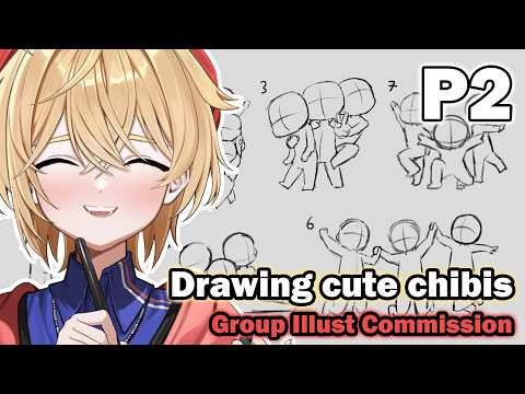 Drawing the chibi sketch! | Commission - Part 2