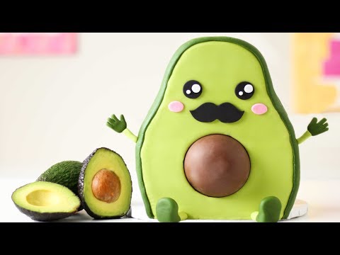 Kawaii Avocado CAKE baked with FRESH Avocados! Surprise inside CHOCOLATE!