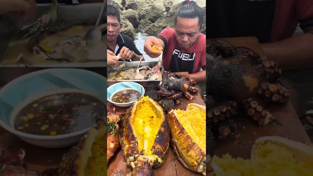 ITO NA ANG TATLONG PINASARAP YELLOW RICE AT YELLOW CORN SA LOOB NG MALALAKING PUSIT +SINIGANG ISDA