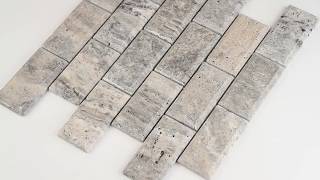 Silver Travertine 2x4 Honed and Beveled Mosaic - 101406212