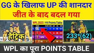 WPL 2023 Today Match Highlight | GG vs UP W After Match Points Table | UP vs GG