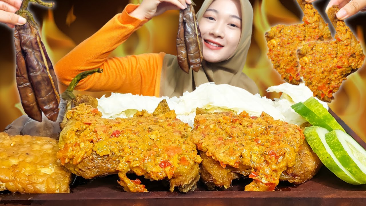 MEUNI RIWEUH PEDESNYAAA 🔥 MAKAN AYAM GEPUK PAK GEMBUS 🍆TERONGNYA🍆 UTUH DONG!!!