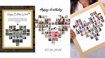 Love shape photo collage editing 💓 love photo frame ideas /canva app #photocollege #editingtutorial