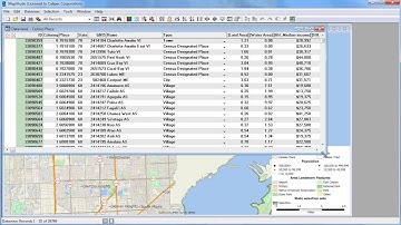 Dataviews databases tables sheets map spreadsheets in Maptitude mapping software