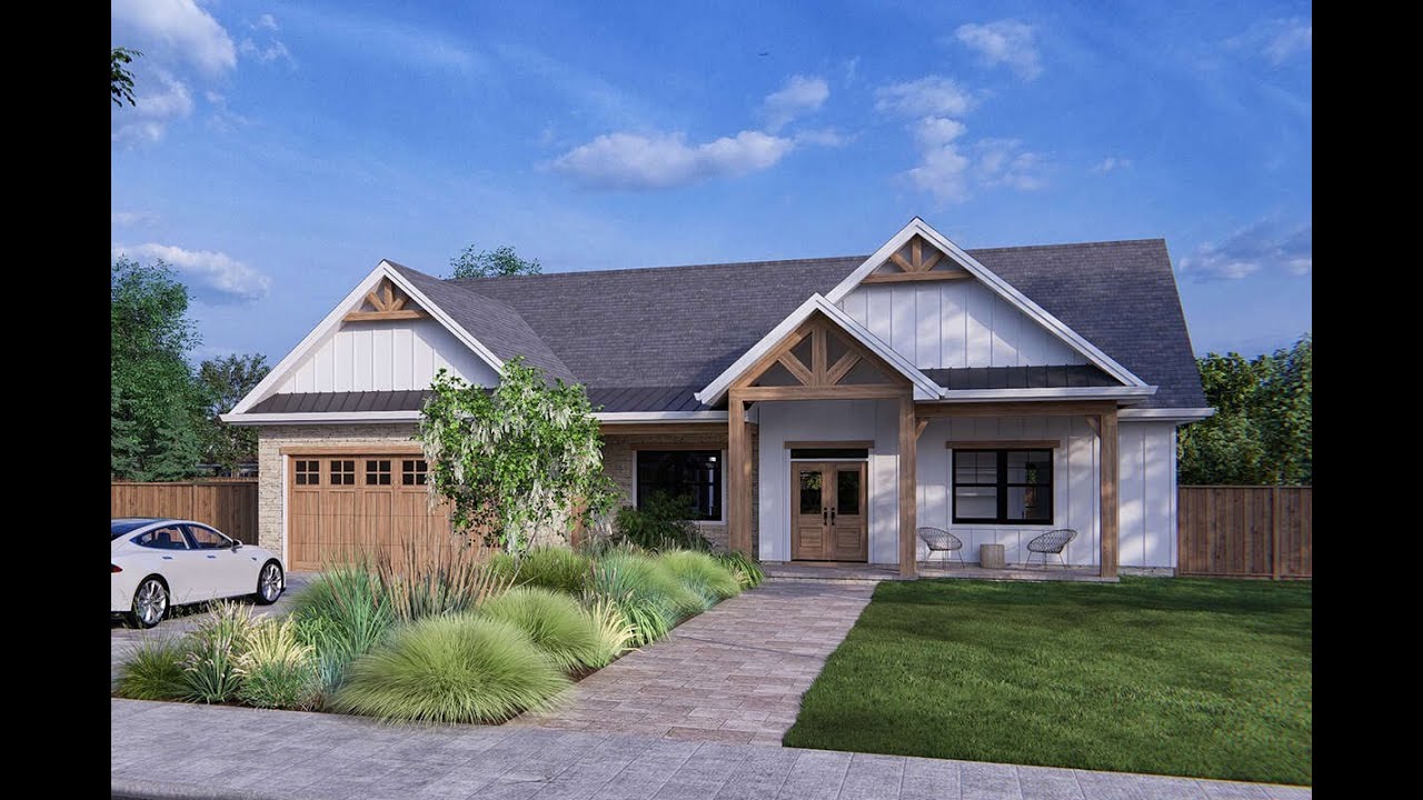 Home Under Runch Ranch Style Modern Farmhouse under 2,000 sq. ft.| Plan 7174-00033 - YouTube