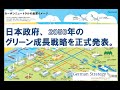 日本政府、2050年のグリーン成長戦略を正式発表。