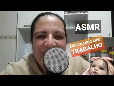 ASMR Português mostrando meu trabalho em arte + materiais
