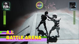 AI-controlled Robots Face Each Other in Simulated Arena in Unity | #FinalAutomata
